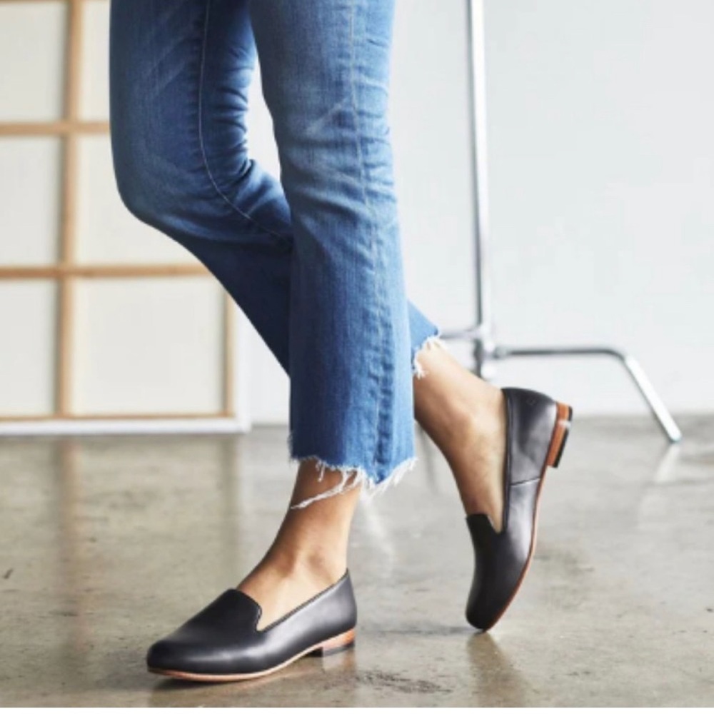 Nisolo Black Leather Slip-On Loafers